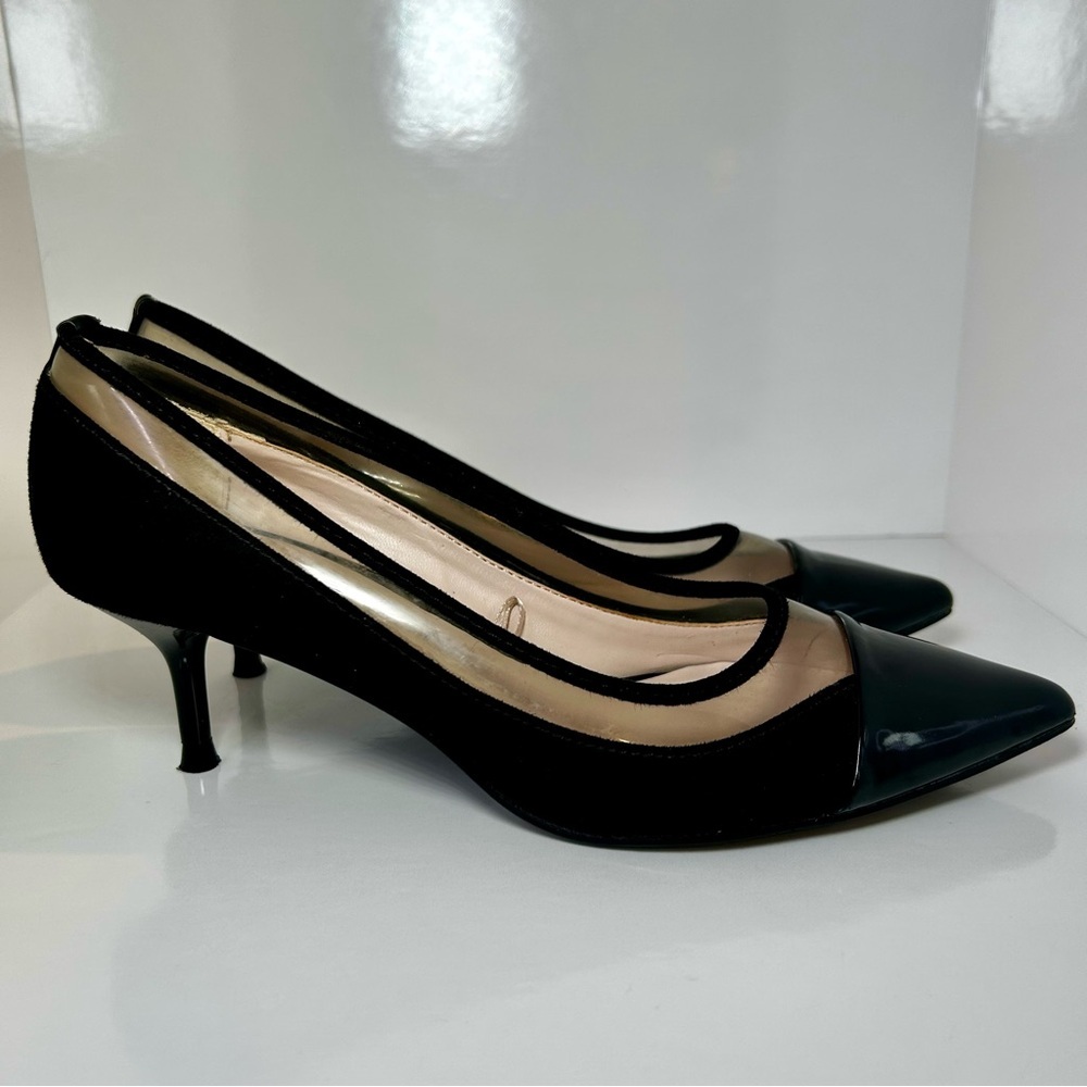 Zara Basic Collections Black and Cream Women's Casual Heels, Size 36,